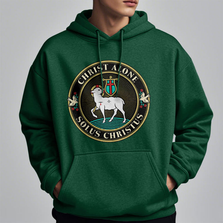 Christianartworkshop Modern Style Christ Alone Lamb of God Fleece Lined Polyester Hoodie - image 24