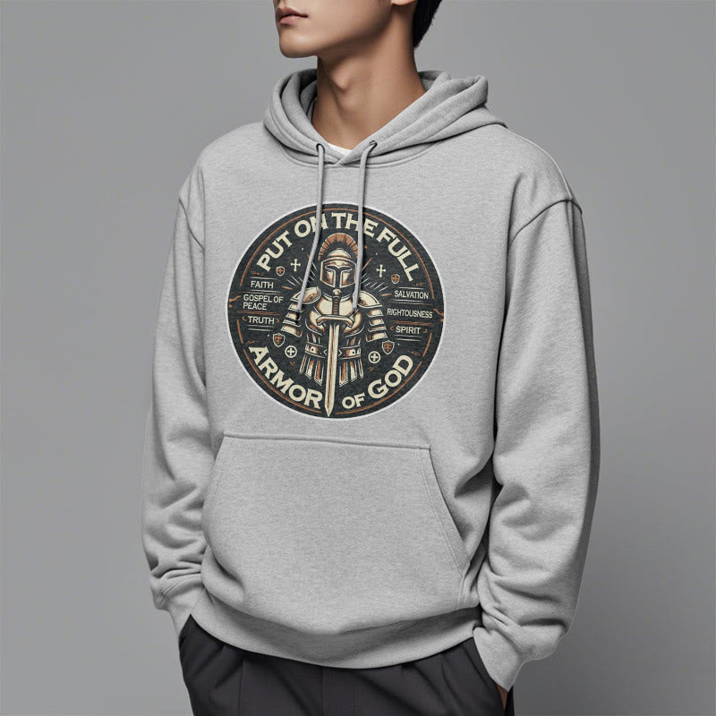 Christianartworkshop Modern Style Put On The Full Armor of God Fleece Lined Polyester Hoodie - image 2