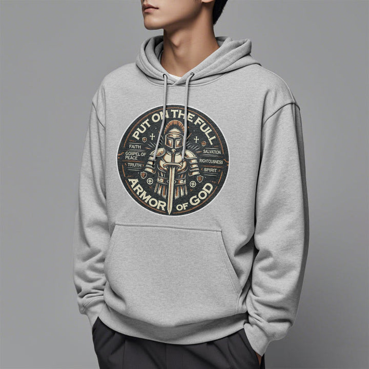Christianartworkshop Modern Style Put On The Full Armor of God Fleece Lined Polyester Hoodie - image 2
