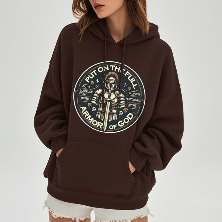 Christianartworkshop Modern Style Put On The Full Armor of God Fleece Lined Polyester Hoodie - image 22