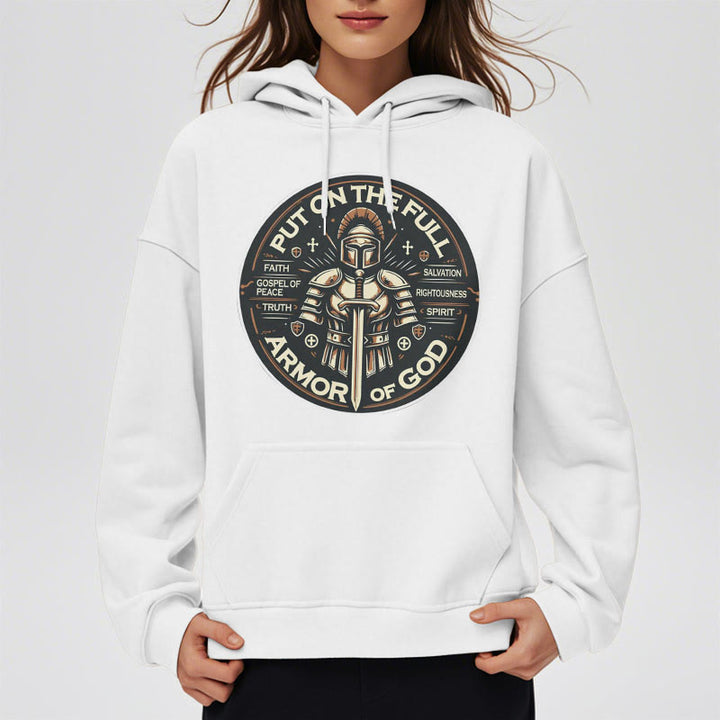 Christianartworkshop Modern Style Put On The Full Armor of God Fleece Lined Polyester Hoodie - image 13