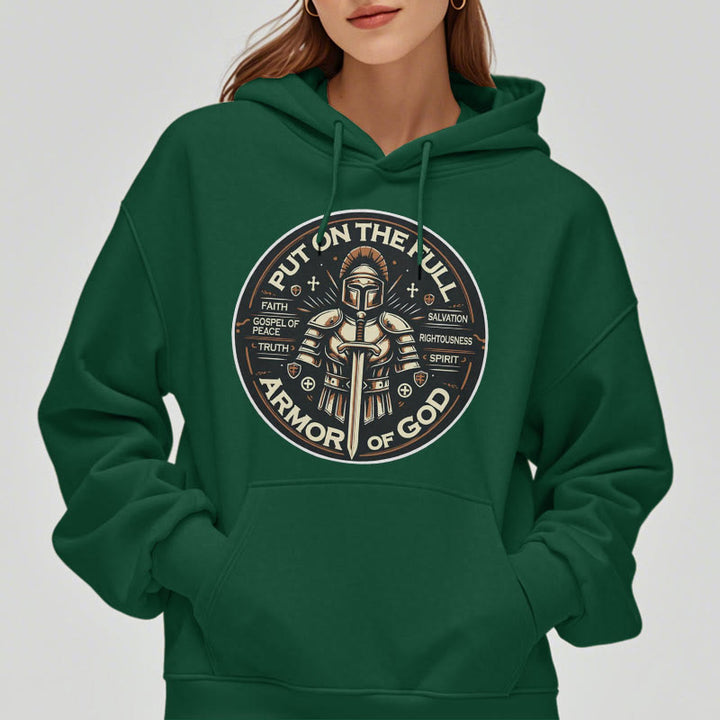 Christianartworkshop Modern Style Put On The Full Armor of God Fleece Lined Polyester Hoodie - image 28