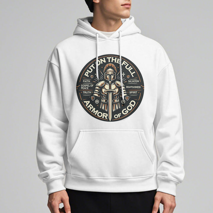 Christianartworkshop Modern Style Put On The Full Armor of God Fleece Lined Polyester Hoodie - image 14