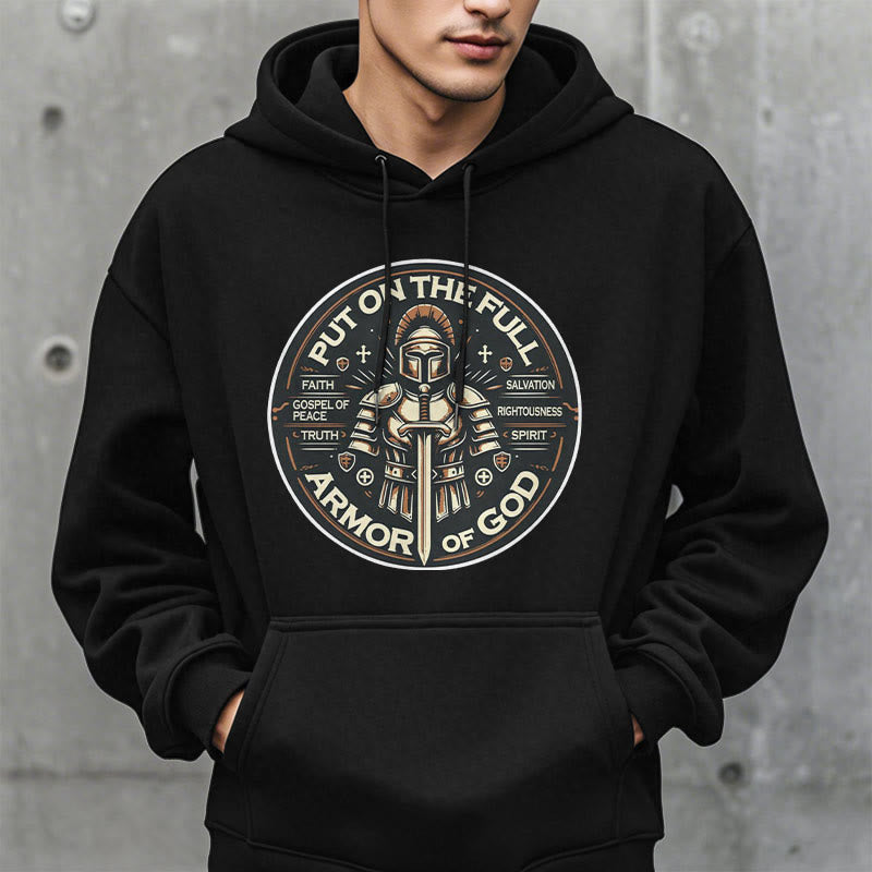 Christianartworkshop Modern Style Put On The Full Armor of God Fleece Lined Polyester Hoodie - image 8