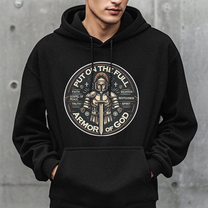Christianartworkshop Modern Style Put On The Full Armor of God Fleece Lined Polyester Hoodie - image 8