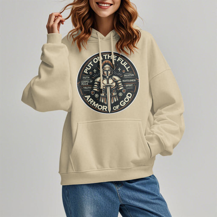Christianartworkshop Modern Style Put On The Full Armor of God Fleece Lined Polyester Hoodie - image 18
