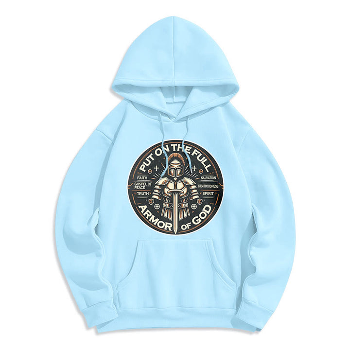 Christianartworkshop Modern Style Put On The Full Armor of God Fleece Lined Polyester Hoodie - Blue - 2XL - image 31