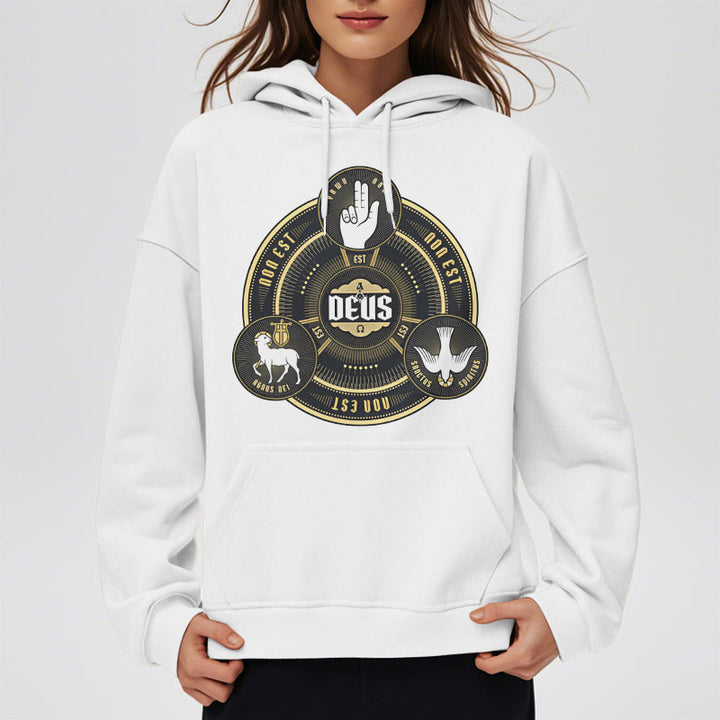 Christianartworkshop Classic Style Holy Trinity Deus Emblem Fleece Lined Polyester Hoodie - image 8