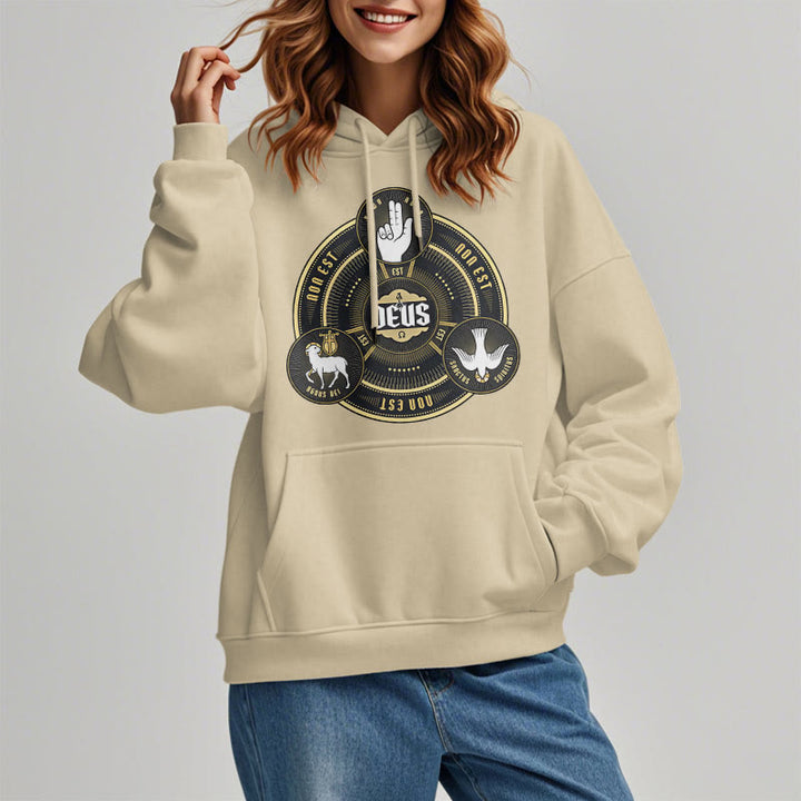 Christianartworkshop Classic Style Holy Trinity Deus Emblem Fleece Lined Polyester Hoodie - image 13