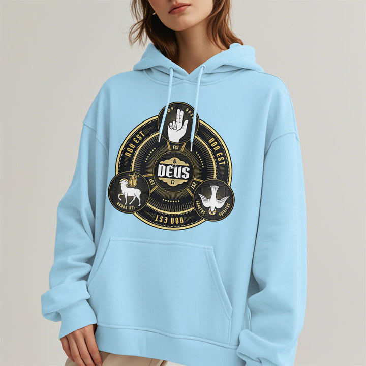 Christianartworkshop Classic Style Holy Trinity Deus Emblem Fleece Lined Polyester Hoodie - image 28