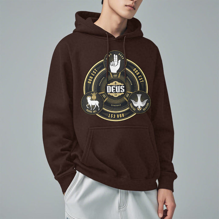Christianartworkshop Classic Style Holy Trinity Deus Emblem Fleece Lined Polyester Hoodie - image 19