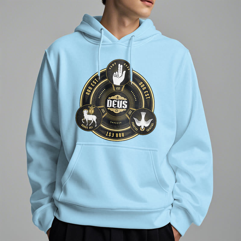 Christianartworkshop Classic Style Holy Trinity Deus Emblem Fleece Lined Polyester Hoodie - image 27