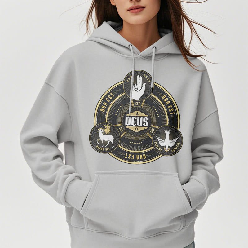 Christianartworkshop Classic Style Holy Trinity Deus Emblem Fleece Lined Polyester Hoodie - image 34