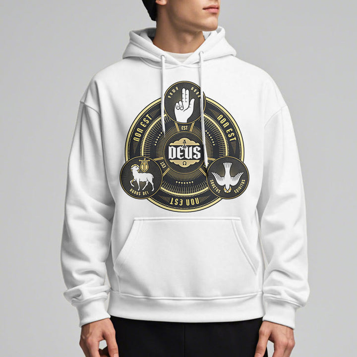 Christianartworkshop Classic Style Holy Trinity Deus Emblem Fleece Lined Polyester Hoodie - image 9