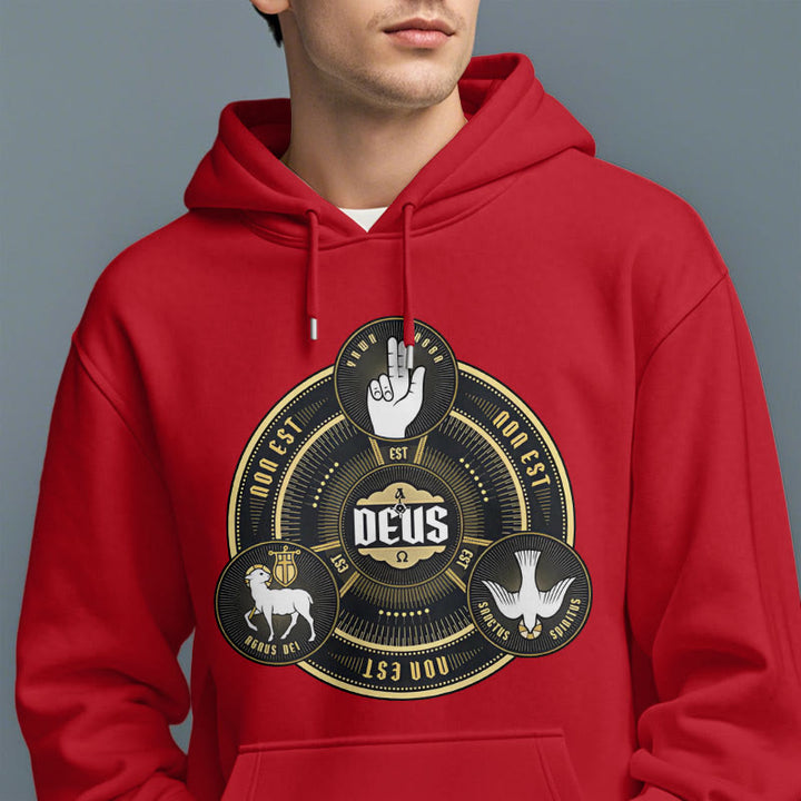 Christianartworkshop Classic Style Holy Trinity Deus Emblem Fleece Lined Polyester Hoodie - image 39