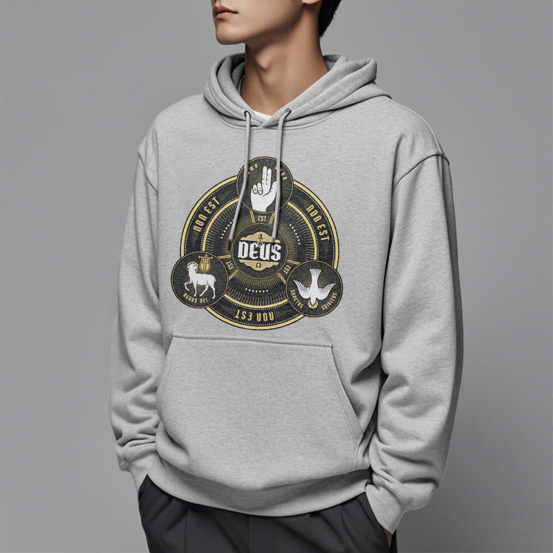 Christianartworkshop Classic Style Holy Trinity Deus Emblem Fleece Lined Polyester Hoodie - image 32