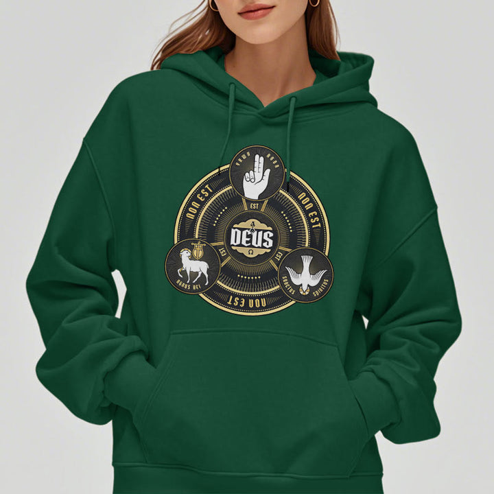 Christianartworkshop Classic Style Holy Trinity Deus Emblem Fleece Lined Polyester Hoodie - image 24