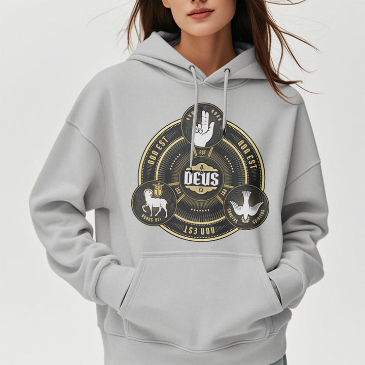 Christianartworkshop Classic Style Holy Trinity Deus Emblem Fleece Lined Polyester Hoodie - image 33