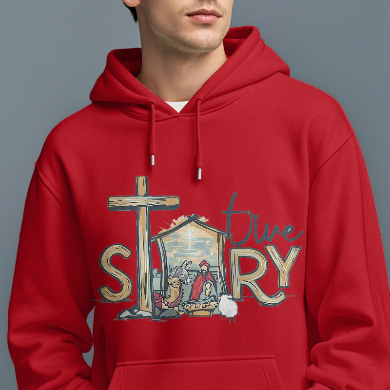 Christianartworkshop Modern Style True Story Nativity Scene Fleece Lined Polyester Hoodie - image 38