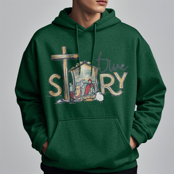Christianartworkshop Modern Style True Story Nativity Scene Fleece Lined Polyester Hoodie - image 28