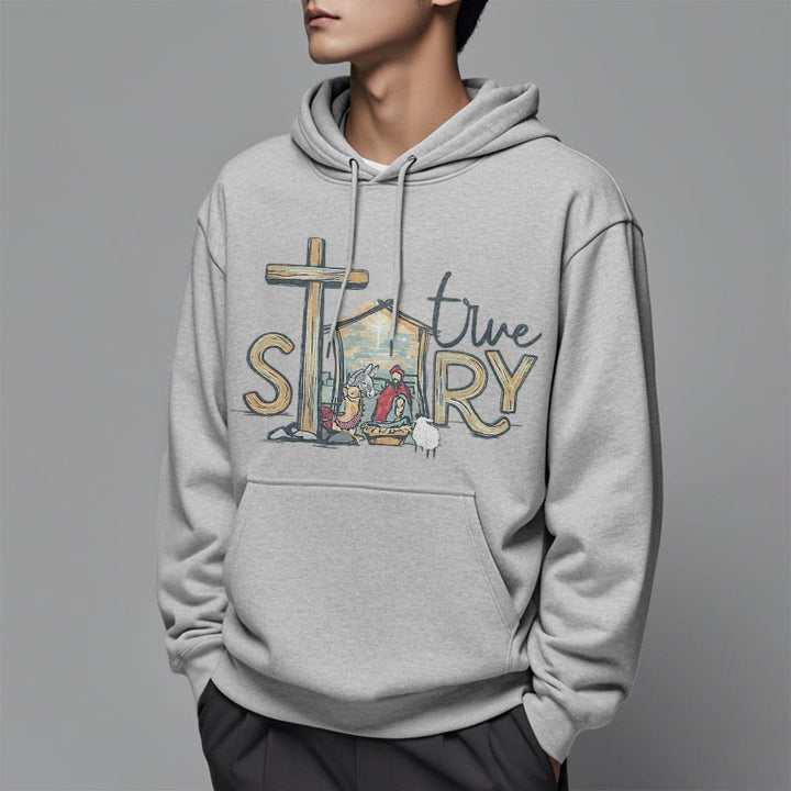 Christianartworkshop Modern Style True Story Nativity Scene Fleece Lined Polyester Hoodie - image 34