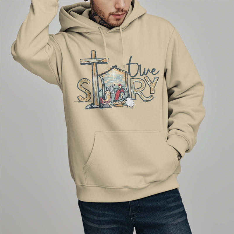 Christianartworkshop Modern Style True Story Nativity Scene Fleece Lined Polyester Hoodie - image 19