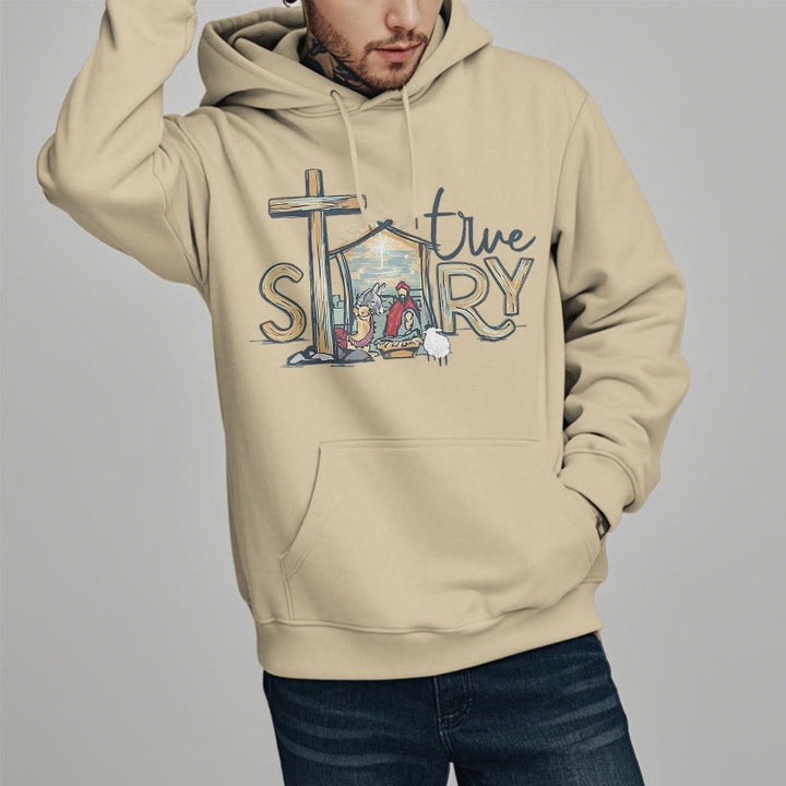 Christianartworkshop Modern Style True Story Nativity Scene Fleece Lined Polyester Hoodie - image 19