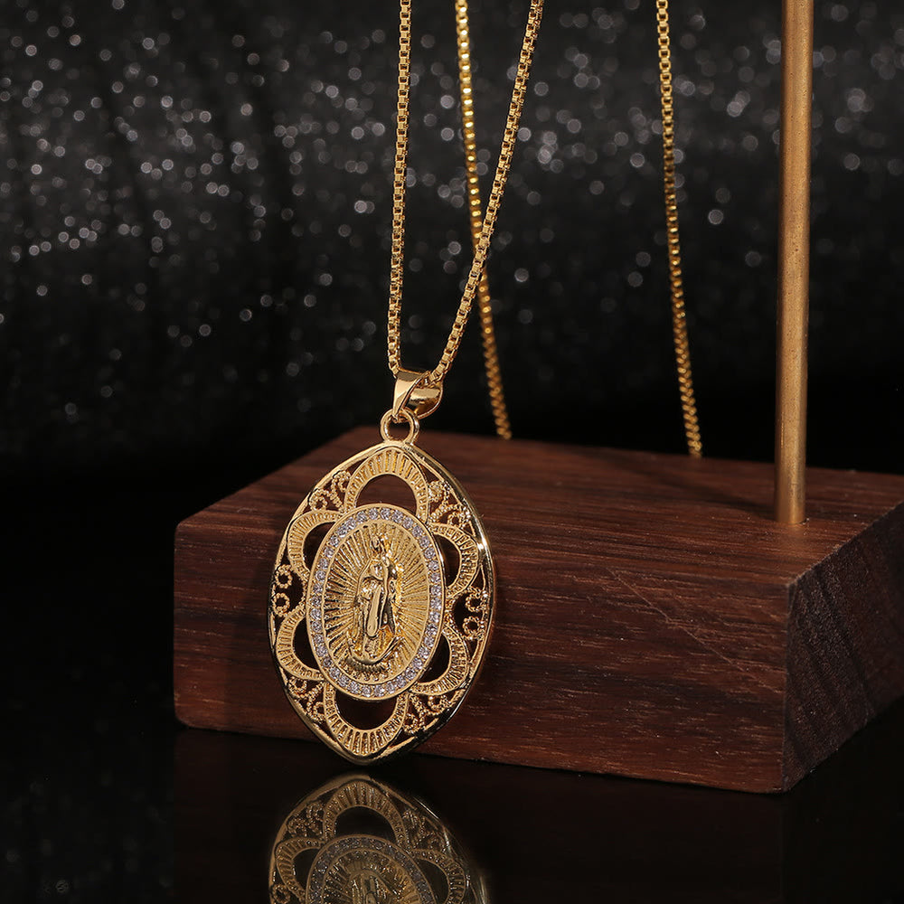 Christianartworkshop Modern Style Our Lady of Guadalupe Oval Sacred Faith Necklace - image 2