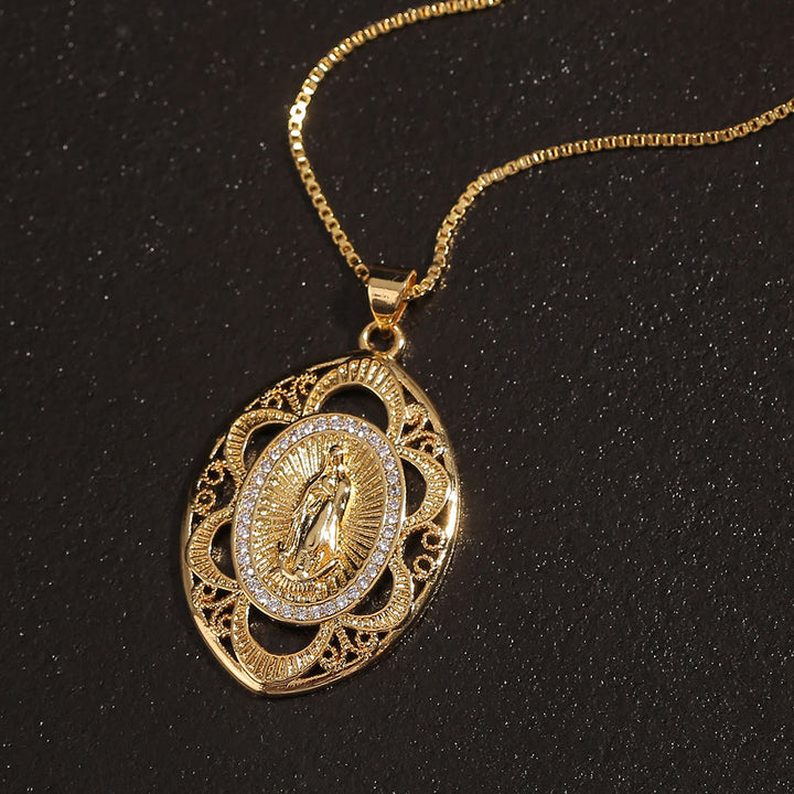 Christianartworkshop Modern Style Our Lady of Guadalupe Oval Sacred Faith Necklace - image 3