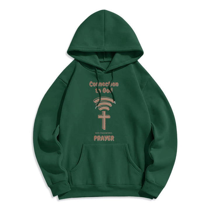 Christianartworkshop Modern Style Prayer Connection To God Fleece Lined Polyester Hoodie - Green - 2XL - image 21