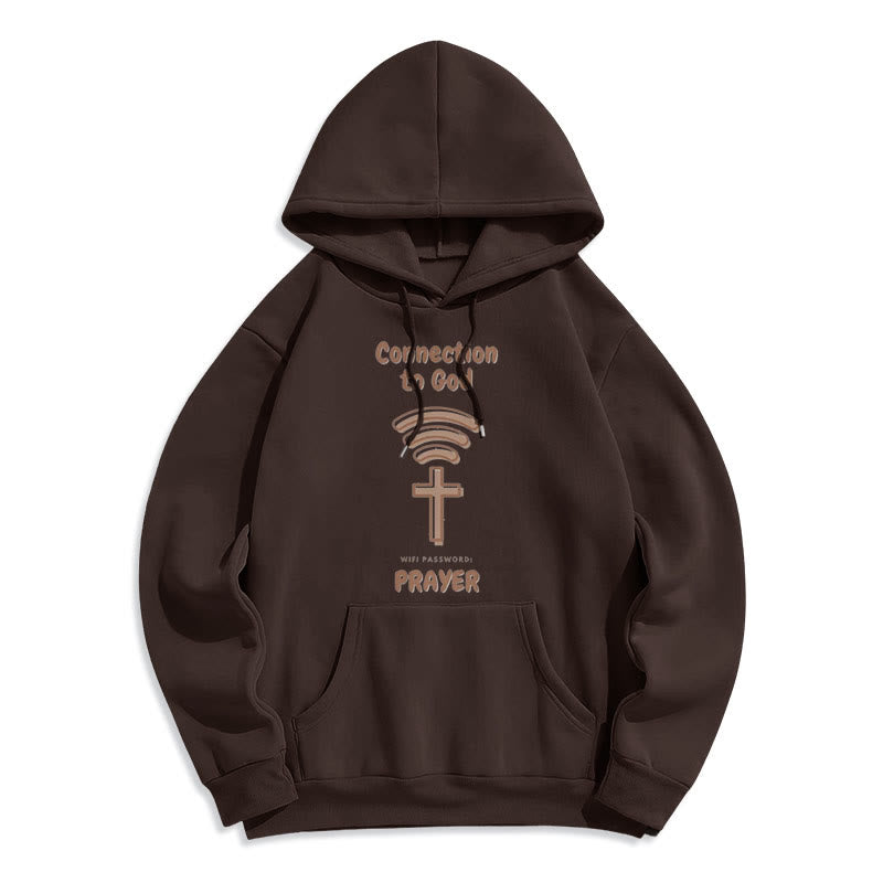 Christianartworkshop Modern Style Prayer Connection To God Fleece Lined Polyester Hoodie - Brown - 2XL - image 16