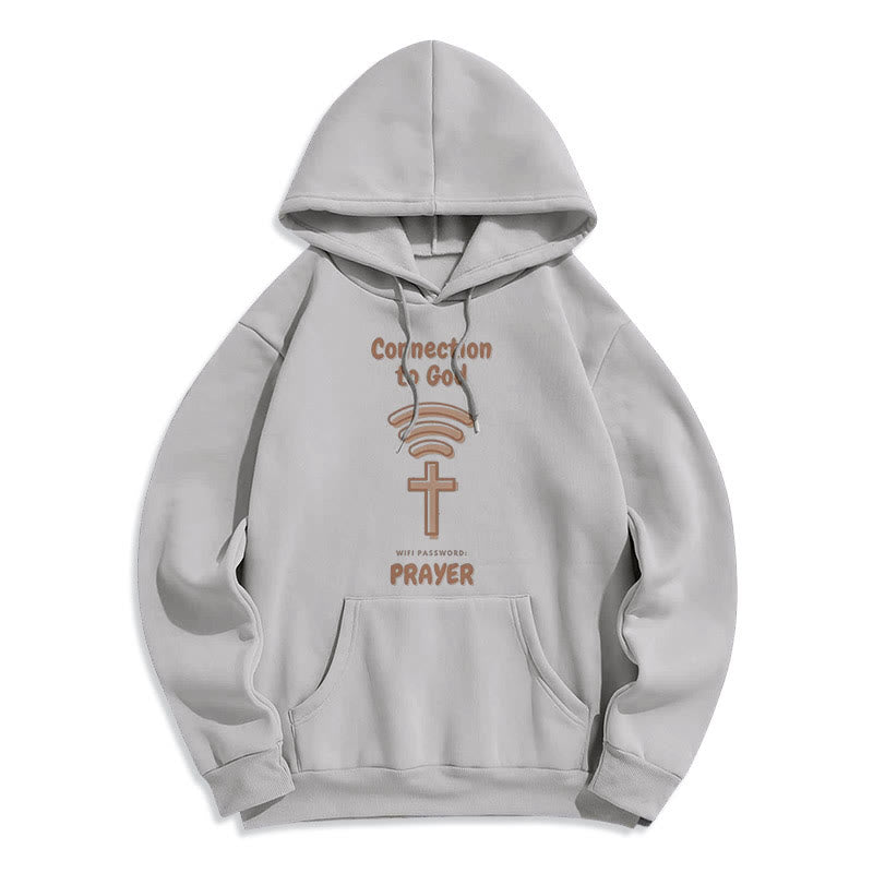 Christianartworkshop Modern Style Prayer Connection To God Fleece Lined Polyester Hoodie - Grey - 2XL - image 31