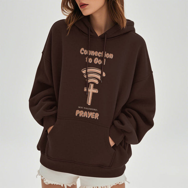 Christianartworkshop Modern Style Prayer Connection To God Fleece Lined Polyester Hoodie - image 18