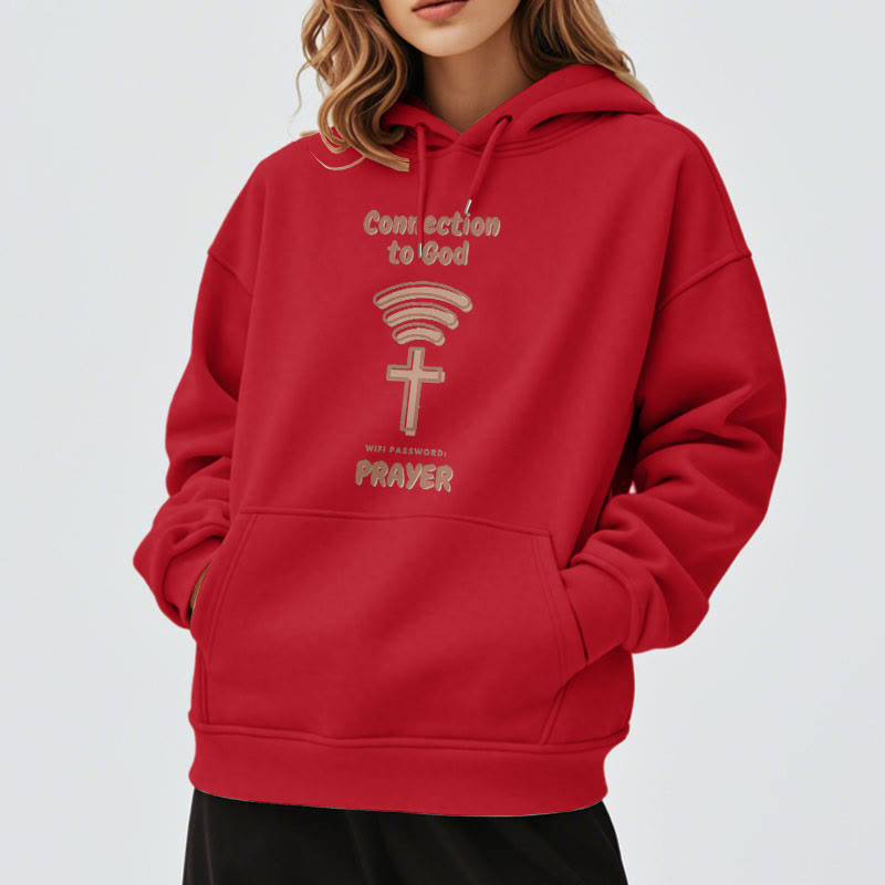 Christianartworkshop Modern Style Prayer Connection To God Fleece Lined Polyester Hoodie - image 37