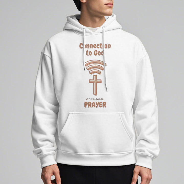 Christianartworkshop Modern Style Prayer Connection To God Fleece Lined Polyester Hoodie - image 8