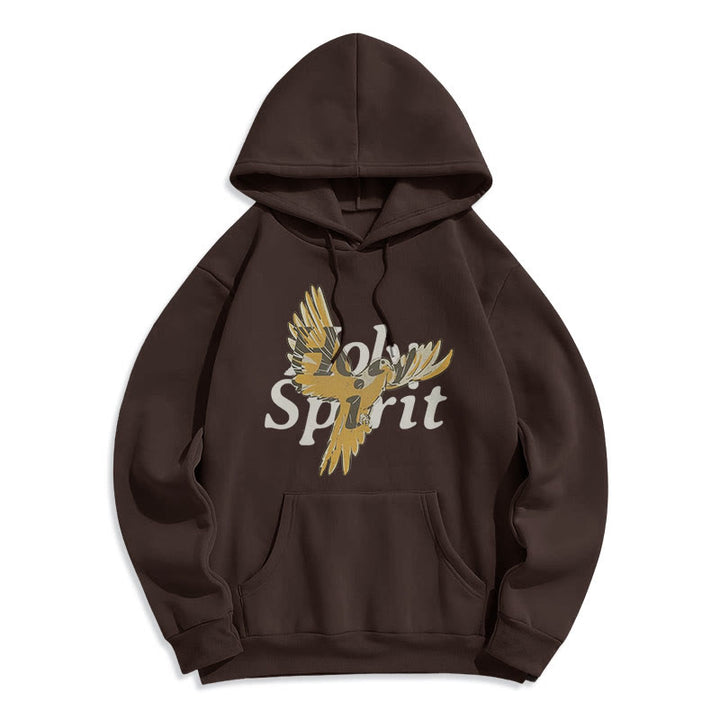 Christianartworkshop Classic Style Holy Spirit Flying Dove Fleece Lined Polyester Hoodie - Brown - 2XL - image 16