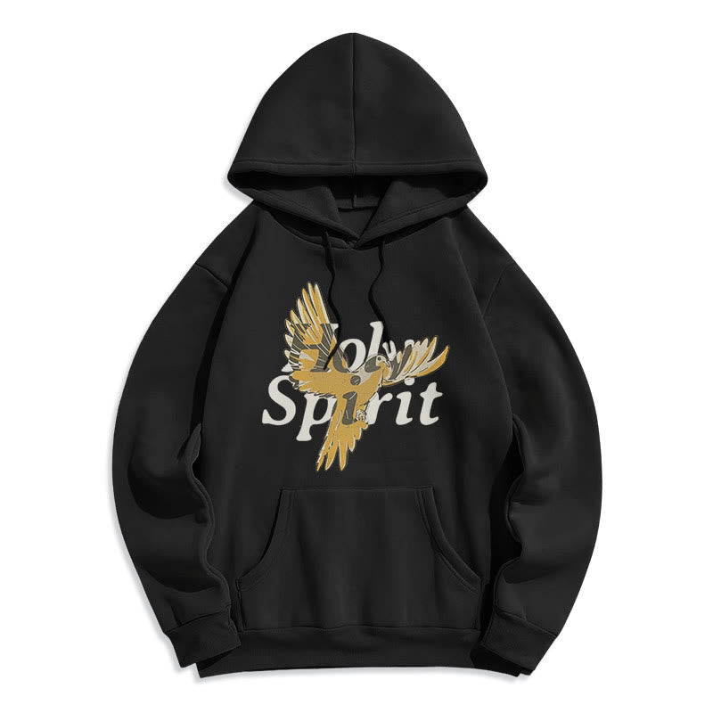 Christianartworkshop Classic Style Holy Spirit Flying Dove Fleece Lined Polyester Hoodie - Black - 2XL - image 1