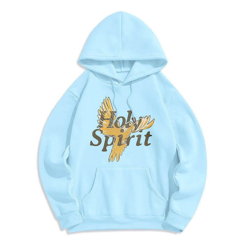 Christianartworkshop Classic Style Holy Spirit Flying Dove Fleece Lined Polyester Hoodie - Blue - 2XL - image 26