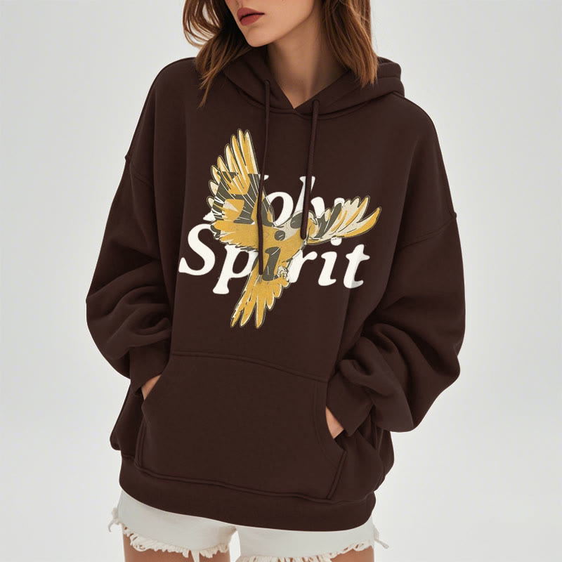 Christianartworkshop Classic Style Holy Spirit Flying Dove Fleece Lined Polyester Hoodie - image 19