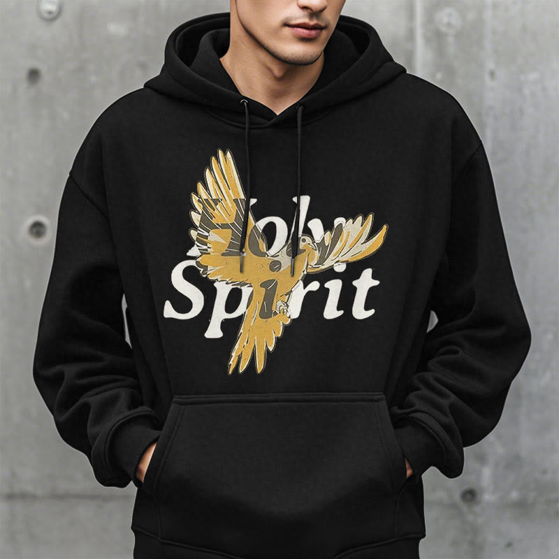 Christianartworkshop Classic Style Holy Spirit Flying Dove Fleece Lined Polyester Hoodie - image 3