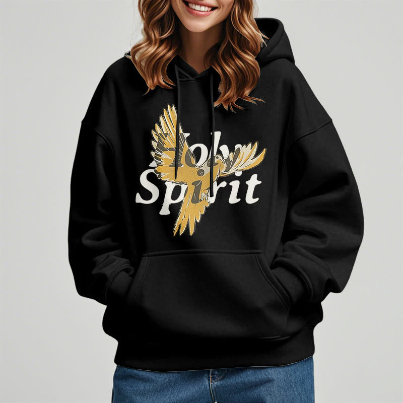 Christianartworkshop Classic Style Holy Spirit Flying Dove Fleece Lined Polyester Hoodie - image 2