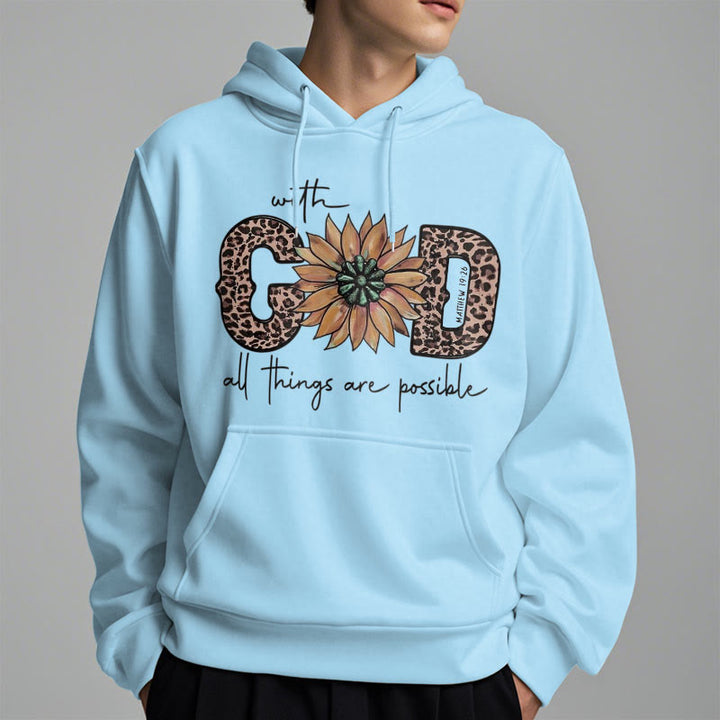 Christianartworkshop Quotation Style With God All Things Are Possible Fleece Lined Polyester Hoodie - image 34