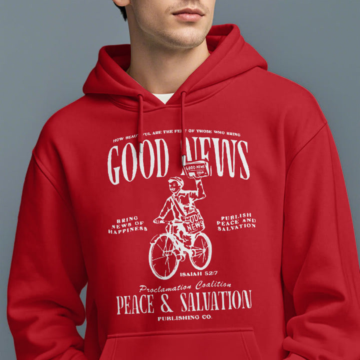 Christianartworkshop Quotation Style Good News Isaiah 52:7 Fleece Lined Polyester Hoodie - image 39