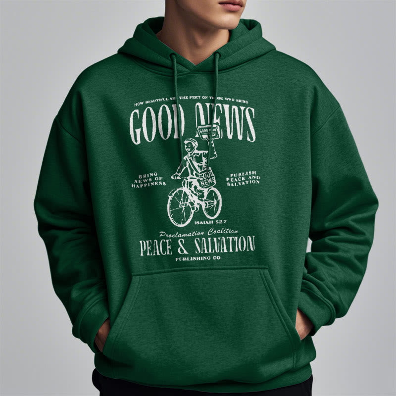 Christianartworkshop Quotation Style Good News Isaiah 52:7 Fleece Lined Polyester Hoodie - image 24