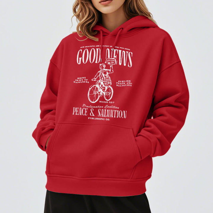 Christianartworkshop Quotation Style Good News Isaiah 52:7 Fleece Lined Polyester Hoodie - image 38
