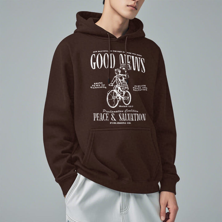 Christianartworkshop Quotation Style Good News Isaiah 52:7 Fleece Lined Polyester Hoodie - image 19