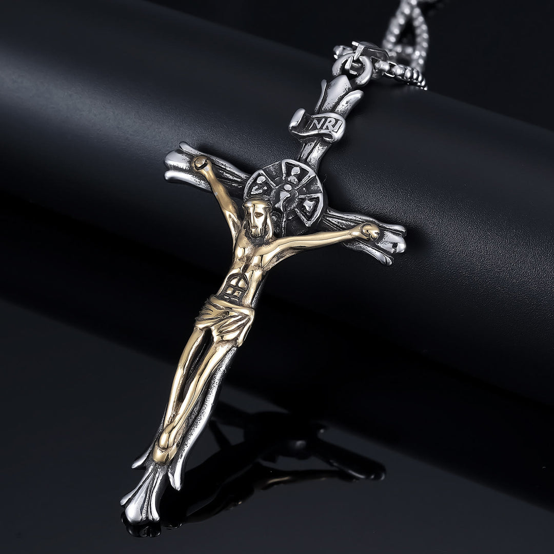 Christianartworkshop Classic Style INRI Plaque Crucifix Cross Jesus Sacred Faith Necklace - image 3