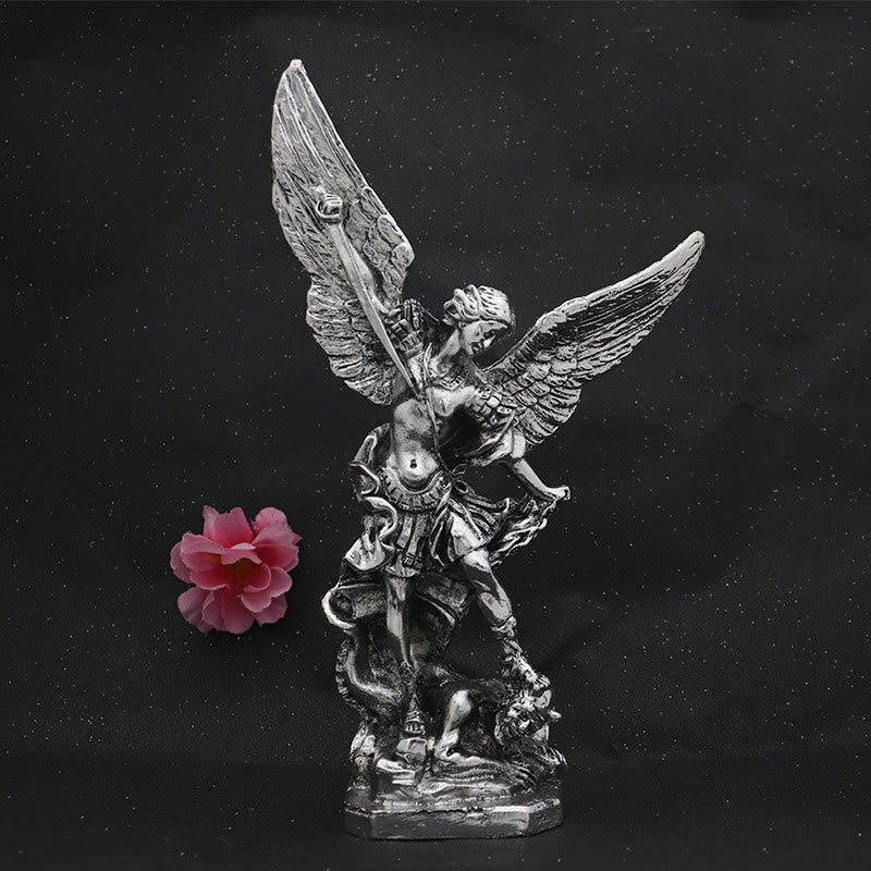 Christianartworkshop Classic Style Saint Michael the Archangel Defeating Lucifer Desktop Decorations Ornament - image 2