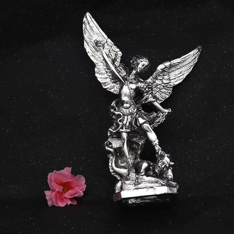 Christianartworkshop Classic Style Saint Michael the Archangel Defeating Lucifer Desktop Decorations Ornament - image 4