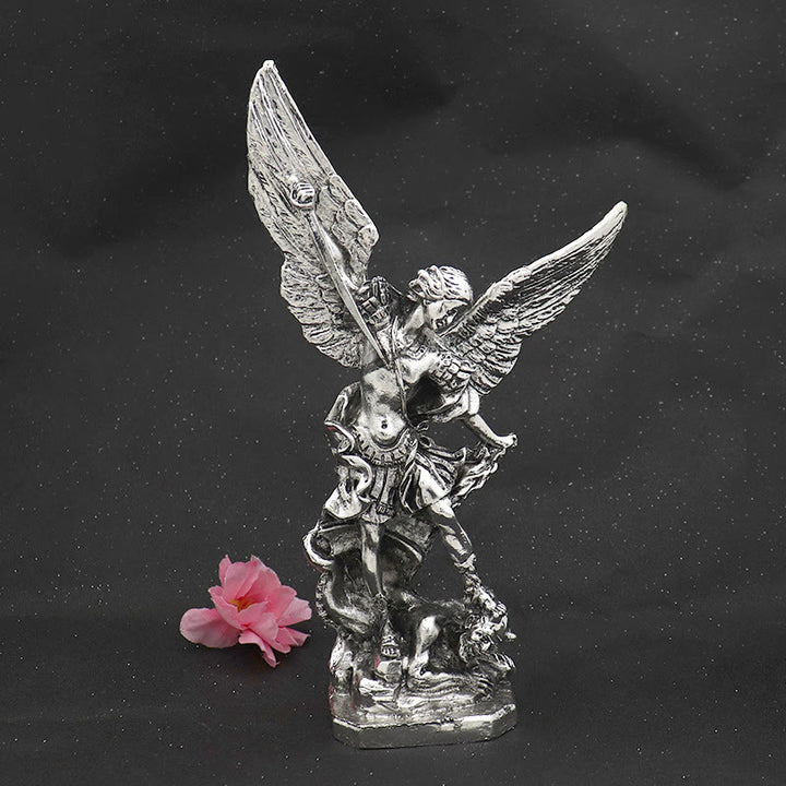 Christianartworkshop Classic Style Saint Michael the Archangel Defeating Lucifer Desktop Decorations Ornament - image 3